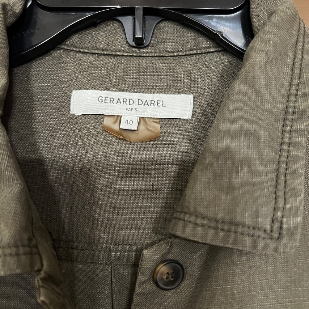 $520 EUC Women's Gerard Darel Nolwenn Khaki Army Green Jumpsuit Size 40 or 8 - Picture 8 of 11